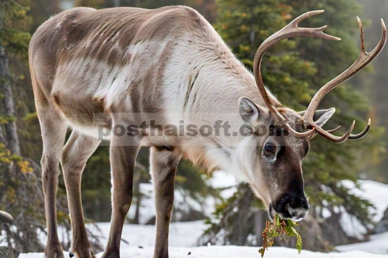 Caribou Pegunungan Bersalju Dalam yang Terancam Punah Memiliki Pola Makan Musim Dingin dan Mikrobioma Usus yang Khas yang Mungkin Diubah oleh Kandang Induk
