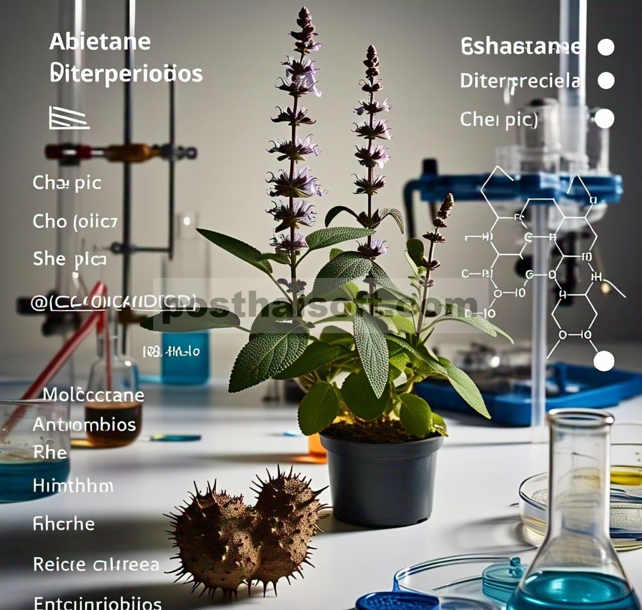 Berbagai abietane diterpenoid sebagai efek antimikroba multifungsi dari Salvia castanea